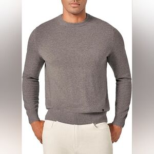 NWT KVSS Men's Elegant Crewneck 100% Pure Cashmere Sweater in Sable - Size L